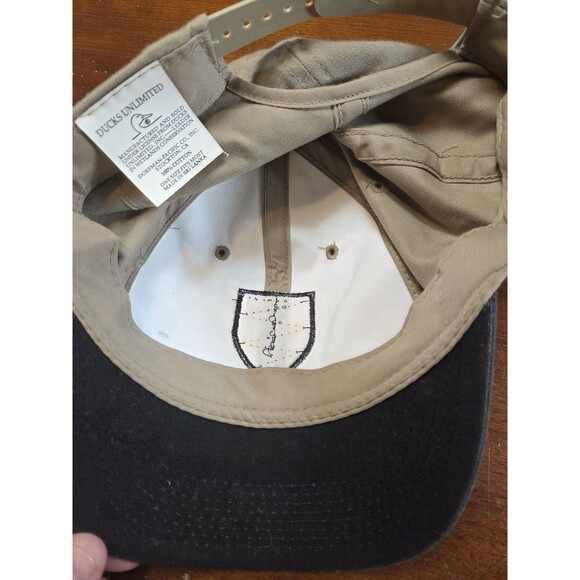 Ducks Unlimited Hat Cap Khaki Green Black Brim Patch Adjustable Snapback Outdoor - Picture 3 of 3